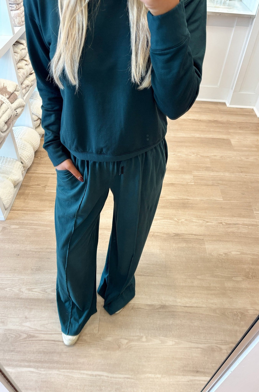 Cloud Jersey Drawstring Pant in Everfall - obligato