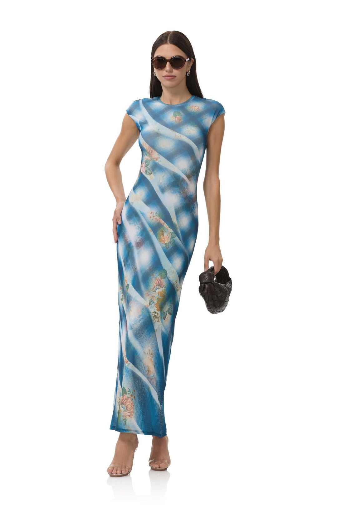 Cody Dress - Blue Floral Plaid: Blue Floral Plaid / XS / AD021282AU25 - obligato