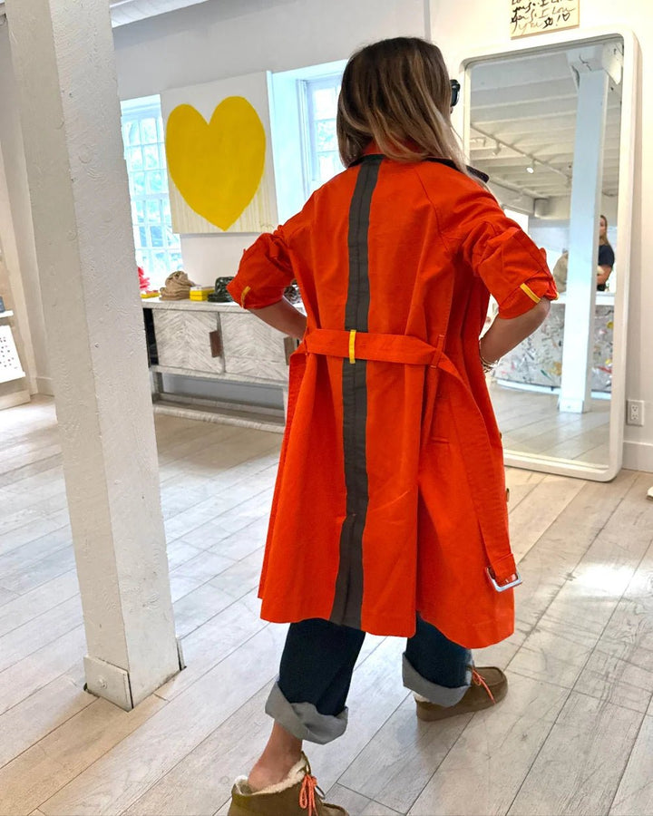 Color Washed Trench in Tomato - obligato