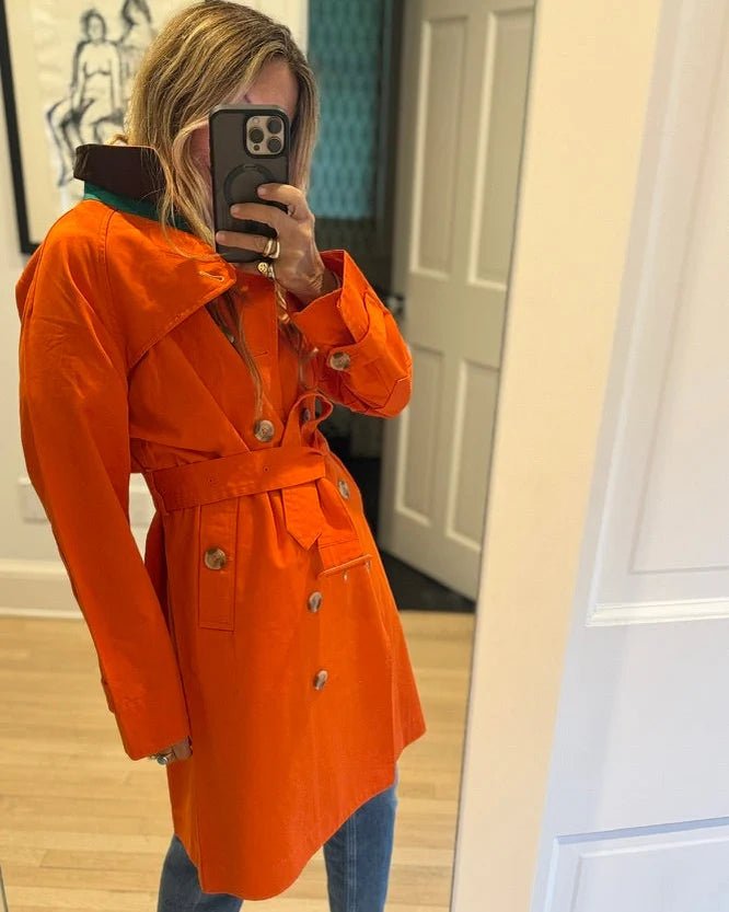 Color Washed Trench in Tomato - obligato