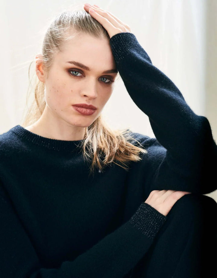 Contrast Lurex Rib Sweater - obligato