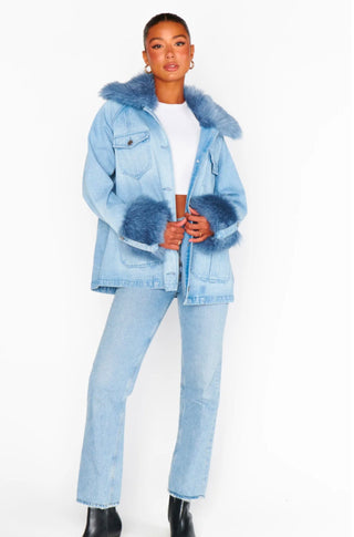 Cophenagen jacket in Indigo Blue Faux Fur - obligato