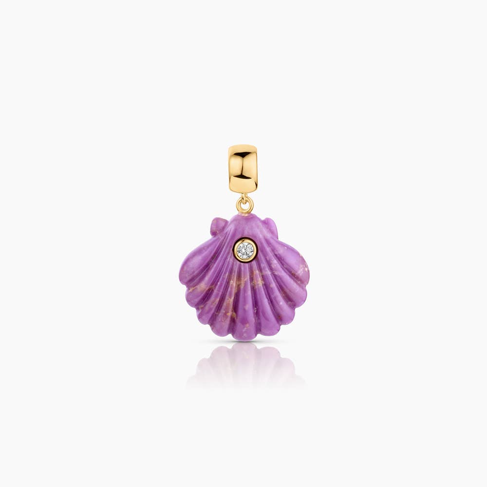 Coquille Purple Mica Bail Charm - obligato