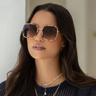 Cosmo Acetate Womens Square Sunglasses : Rose Tortoise - obligato