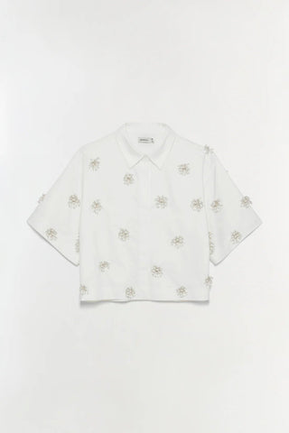 Cosmo Camp Shirt in White - obligato