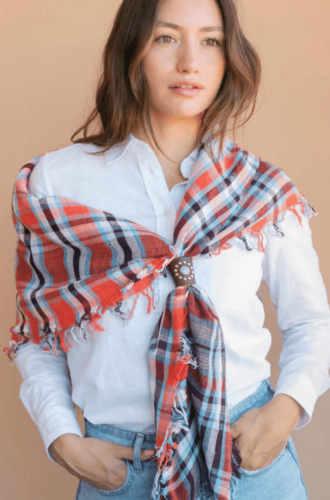 Cowboy Scarf in Ansell Ruby - obligato