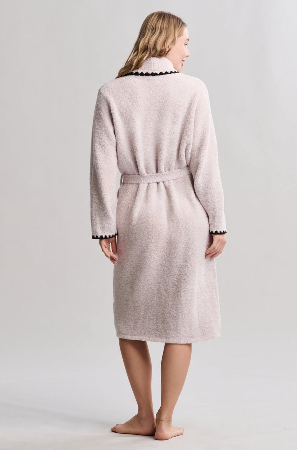 Cozy Chic Blanket Stitch Robe in Stone - obligato