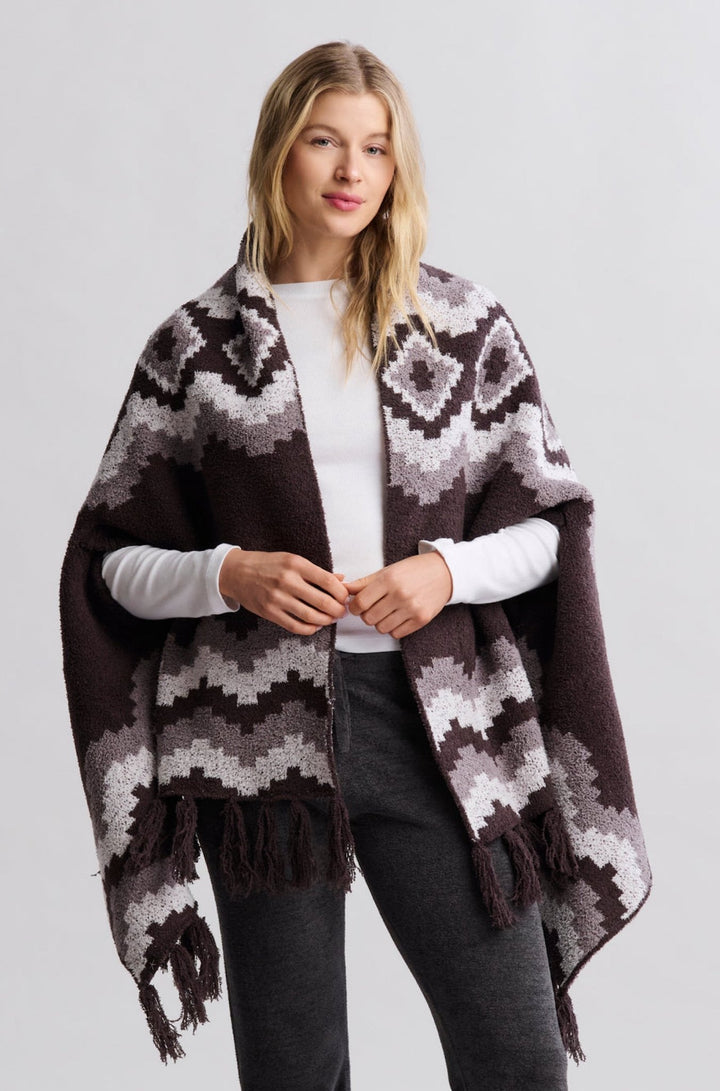 Cozy Chic Mosaic Wrap in Umber Multi - obligato