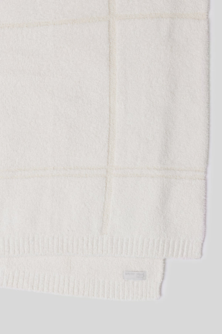 Cozy Chic Tonal Plaid Throw Blanket in Cream - obligato