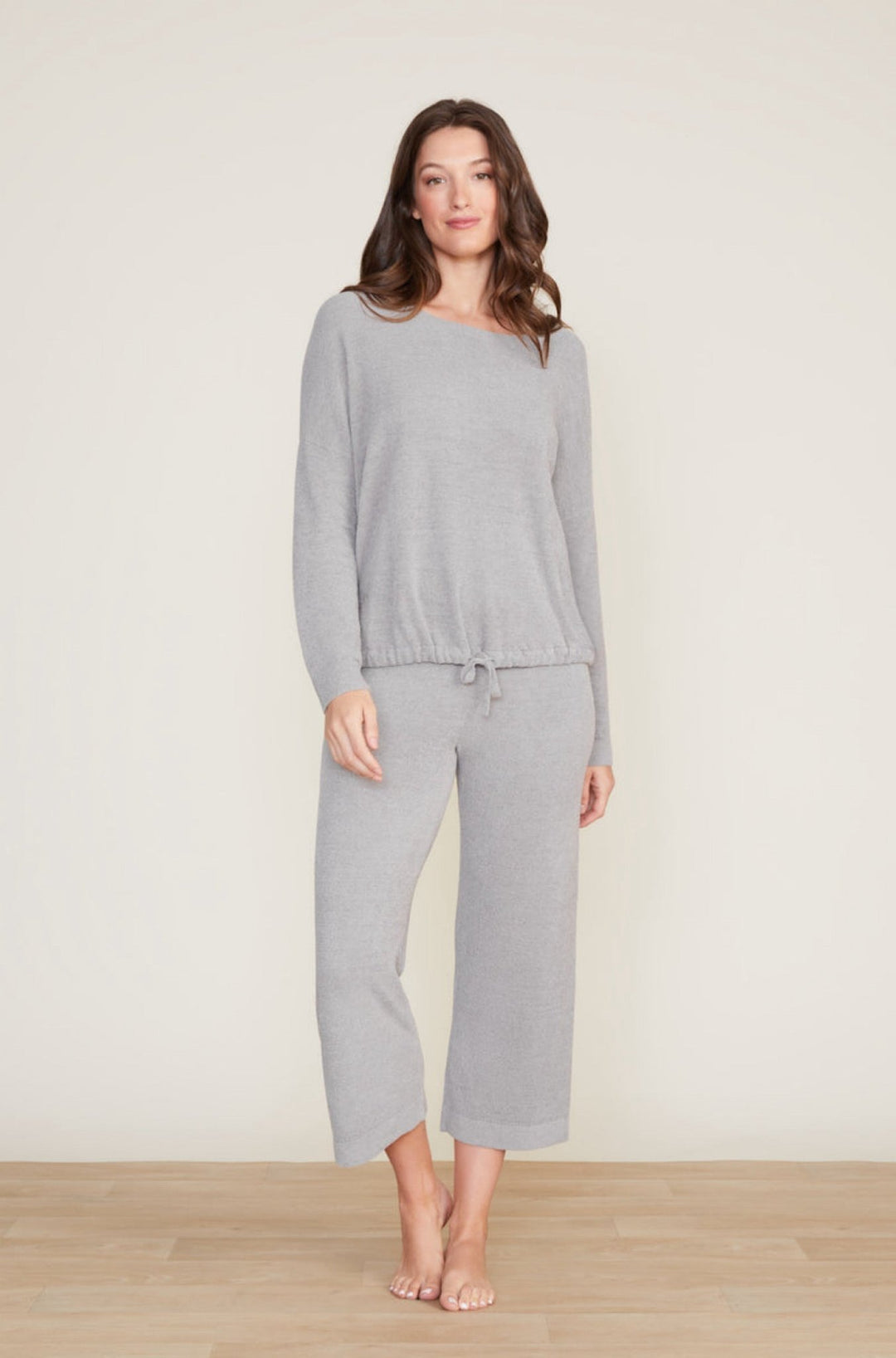 Cozy Chic Ultra Lite Slouchy Pullover in Dove Gray - obligato