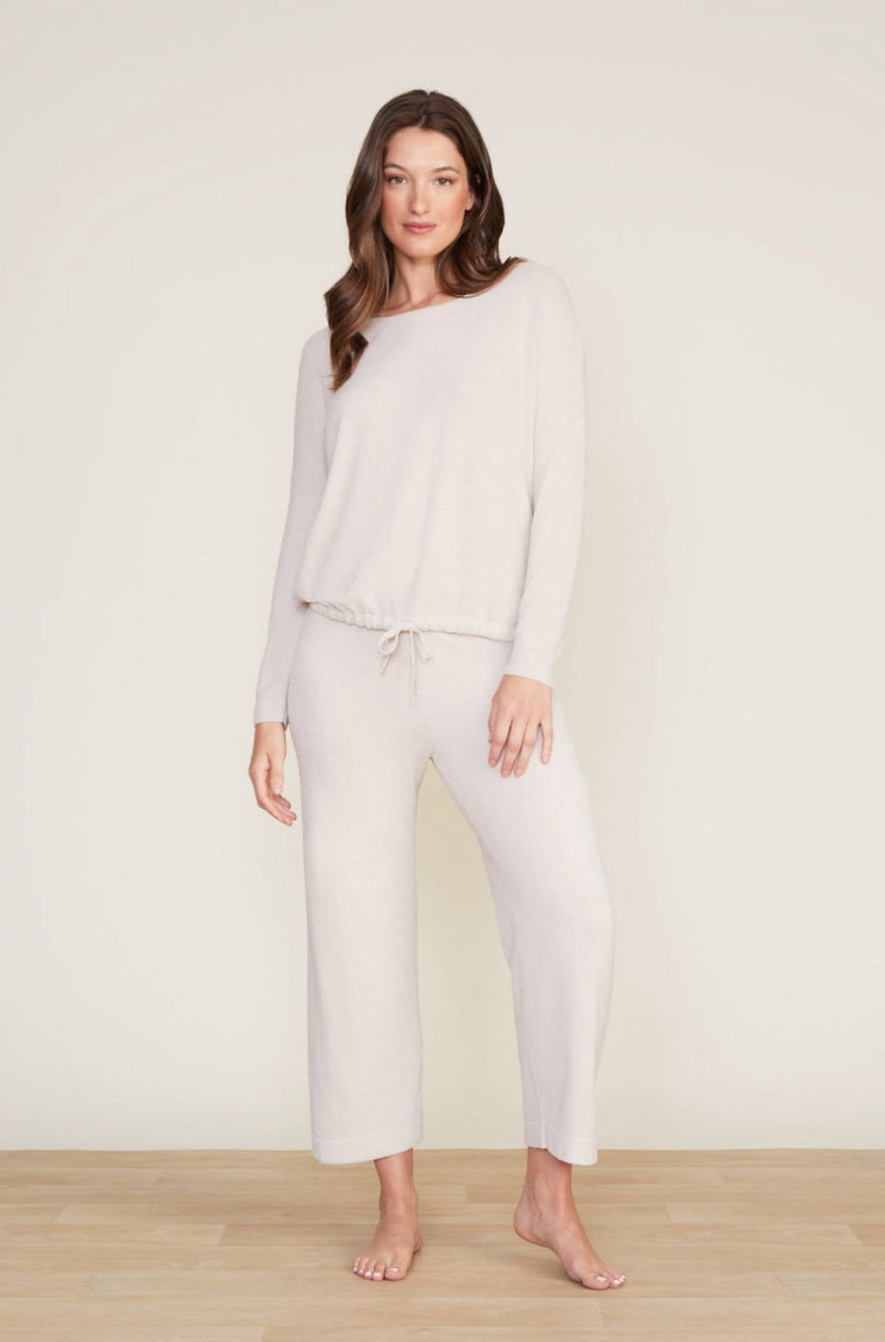 Cozy Chic Ultra Lite Slouchy Pullover in Stone - obligato