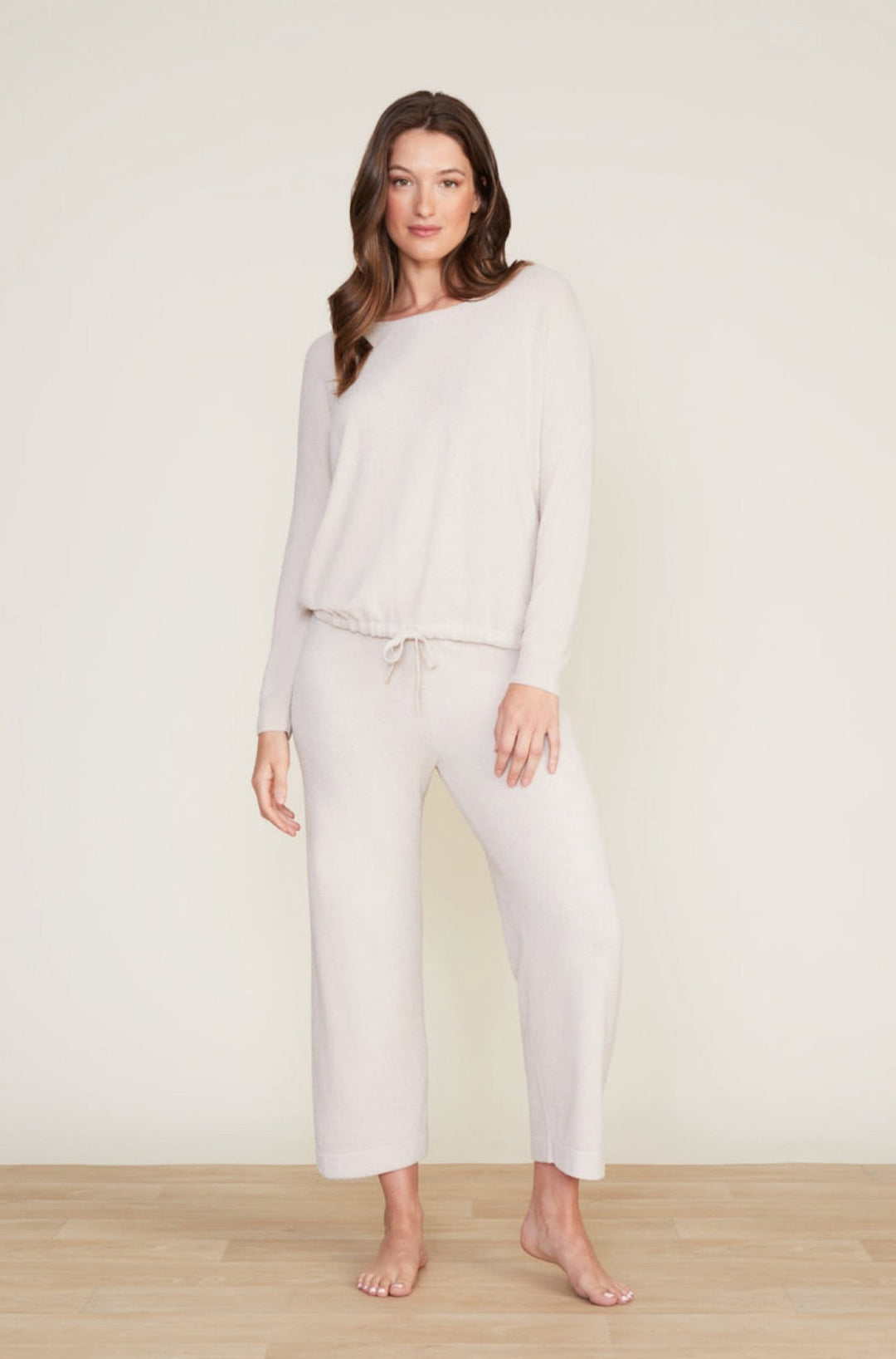 Cozy Chic Ultra Lite Slouchy Pullover in Stone - obligato