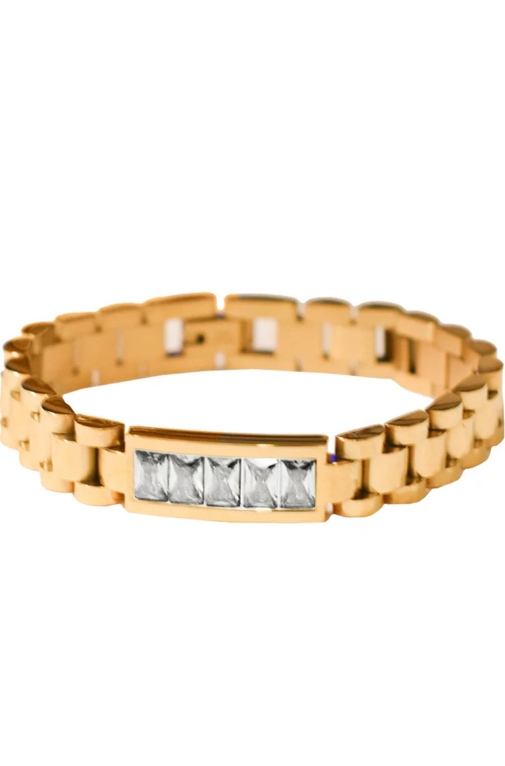 Crystal Watch Band Bracelet in Clear - obligato