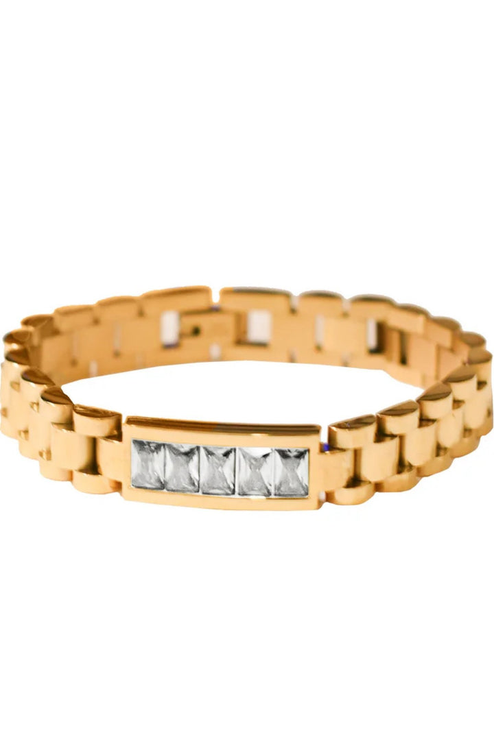 Crystal Watch Band Bracelet in Clear - obligato