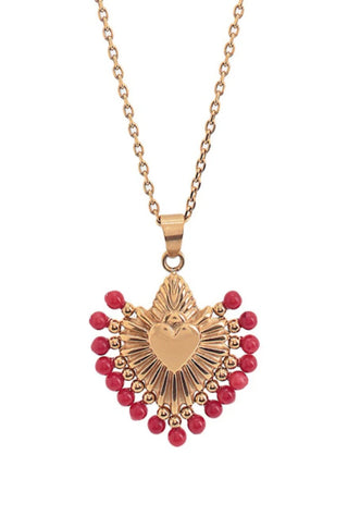 'CUORE' CORAL STONES NECKLACE - obligato