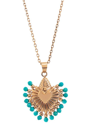 'CUORE' TURQUOISE STONES NECKLACE - obligato