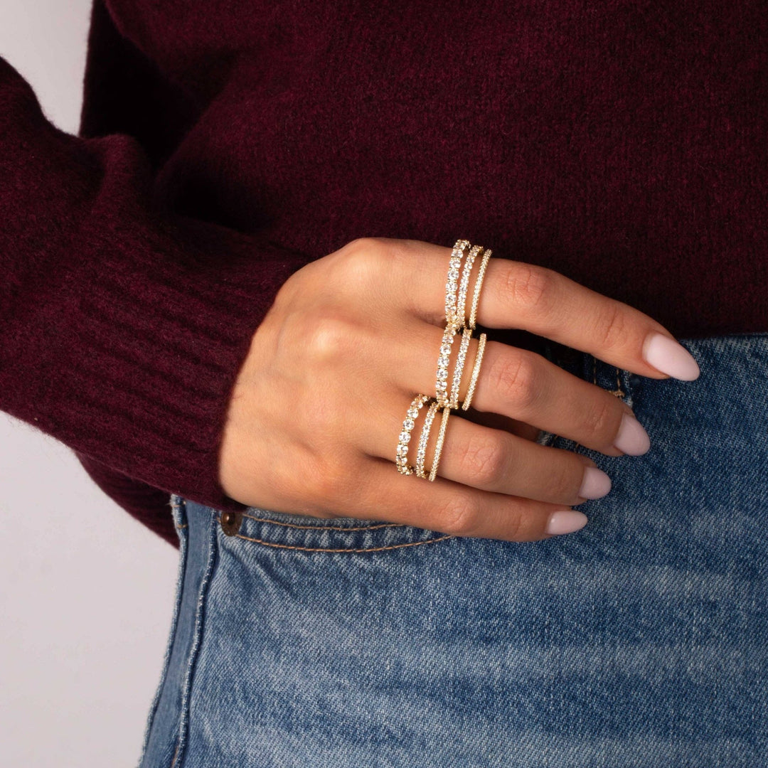 CZ Thin Eternity Band: Gold / 6 - obligato