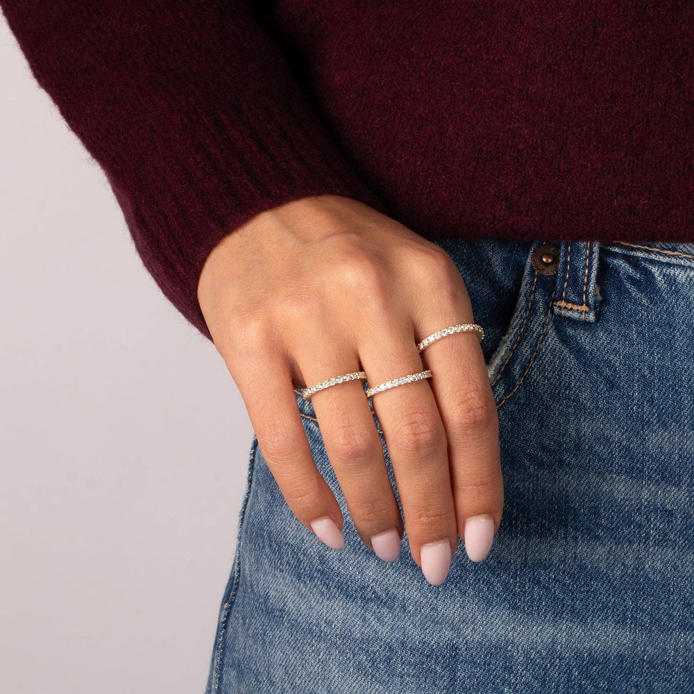 CZ Thin Eternity Band: Gold / 6 - obligato