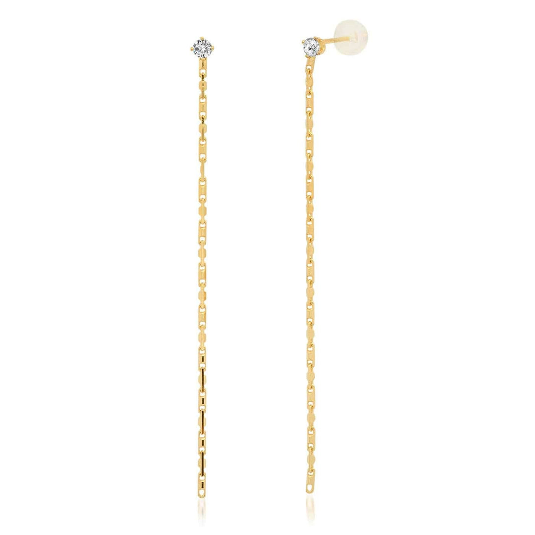 CZ with Long Linear Chain Dangle: Gold Vermeil - obligato