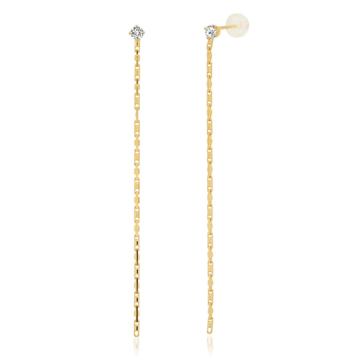 CZ with Long Linear Chain Dangle: Gold Vermeil - obligato