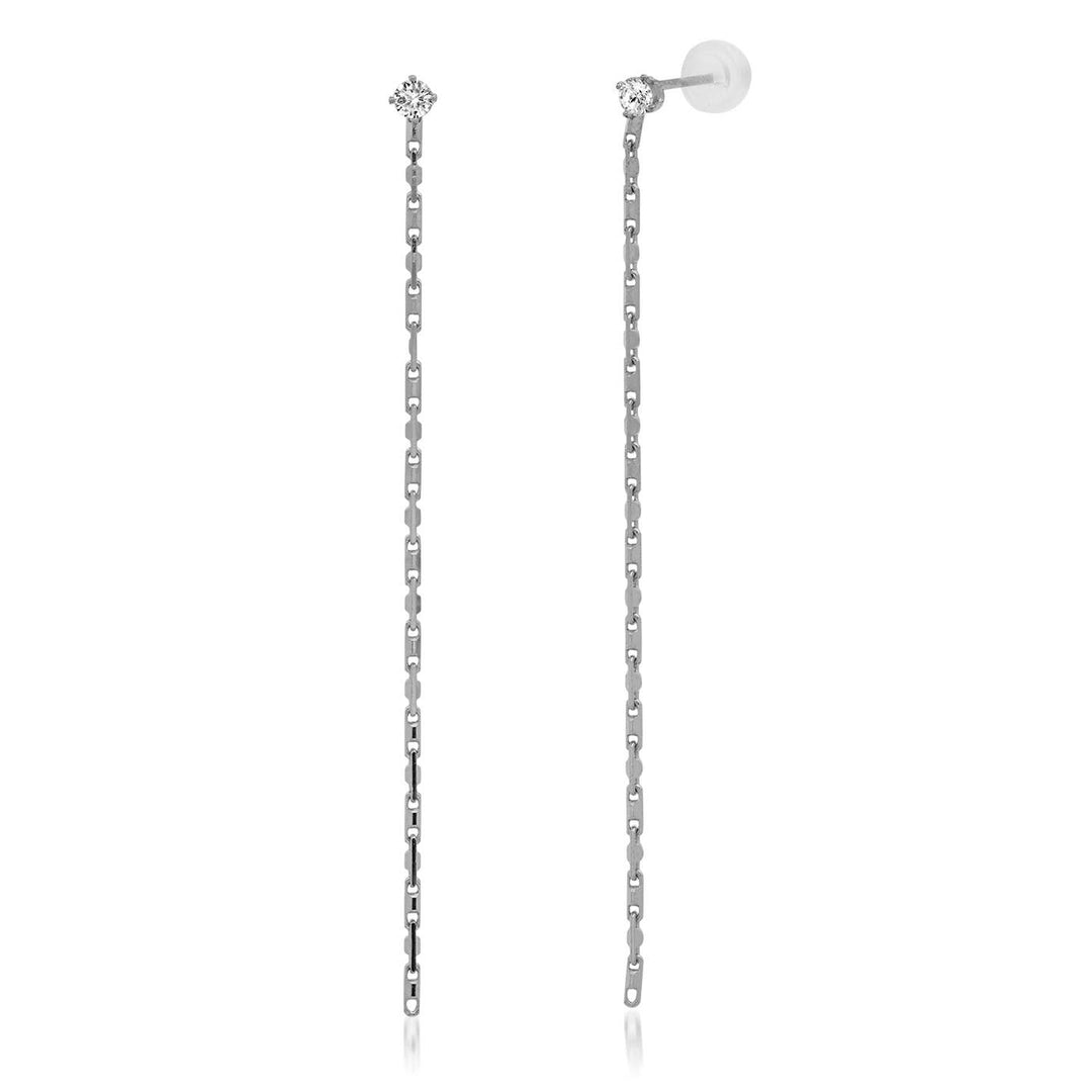 CZ with Long Linear Chain Dangle: Gold Vermeil - obligato