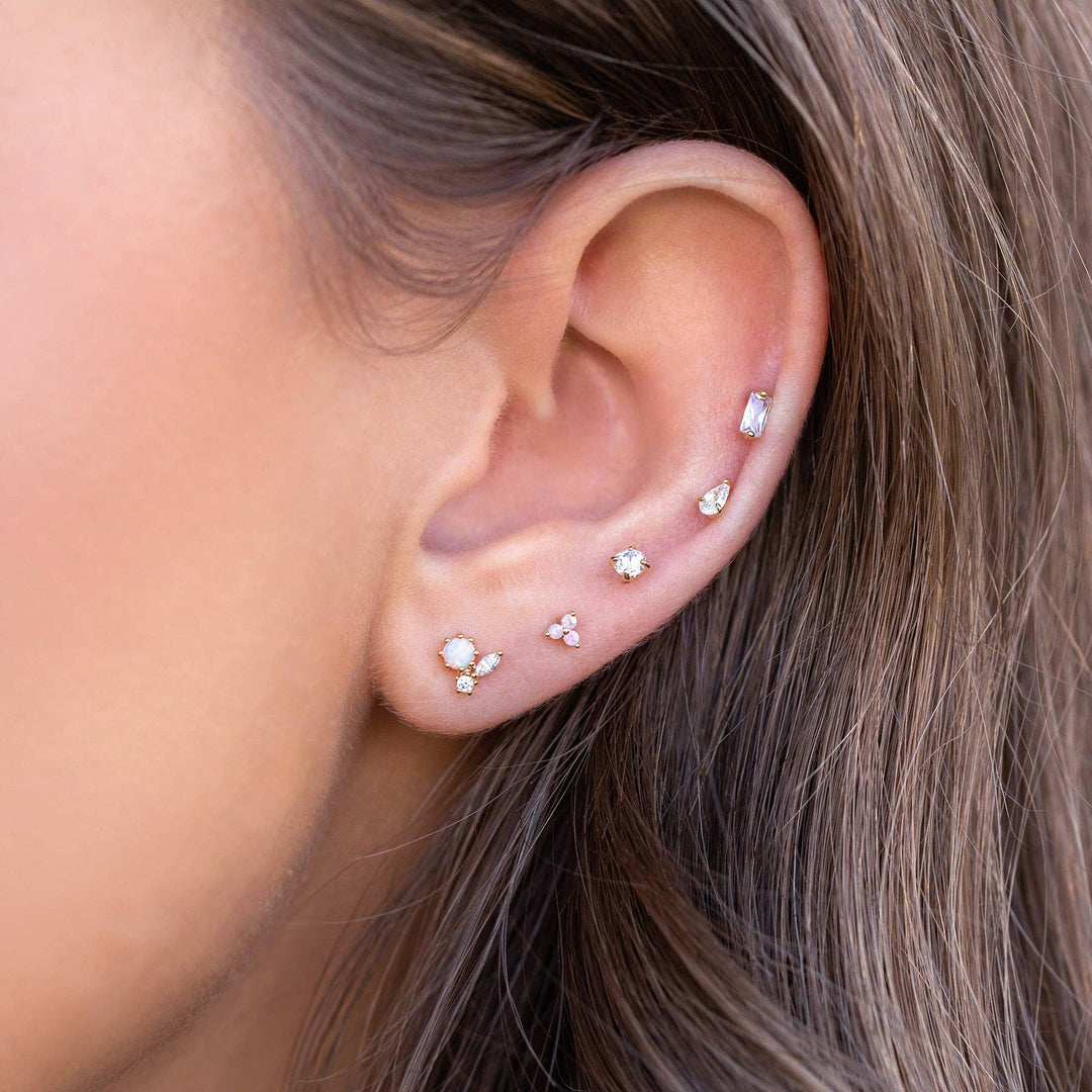 Dainty Brilliance Studs: Gold - obligato