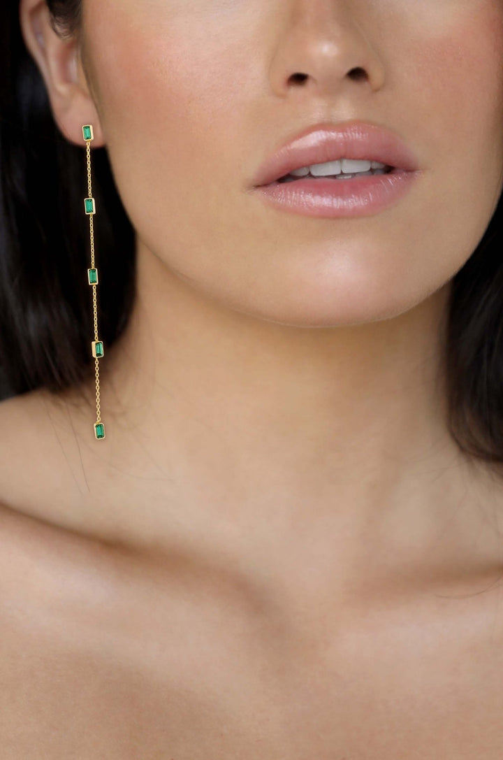 Dainty Statement Crystal Dangle Earrings: Clear Crystals / One Size - obligato