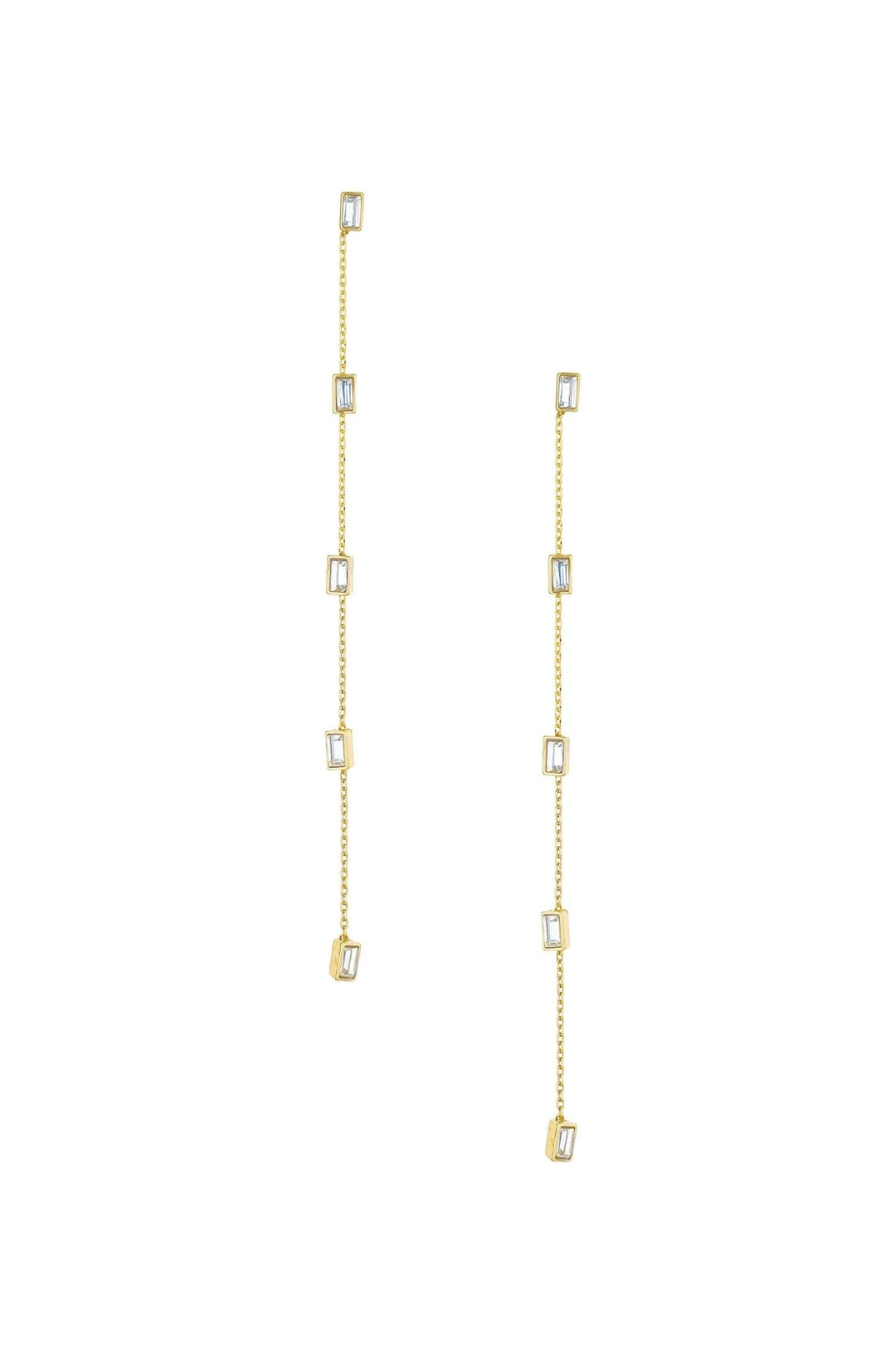 Dainty Statement Crystal Dangle Earrings: Clear Crystals / One Size - obligato