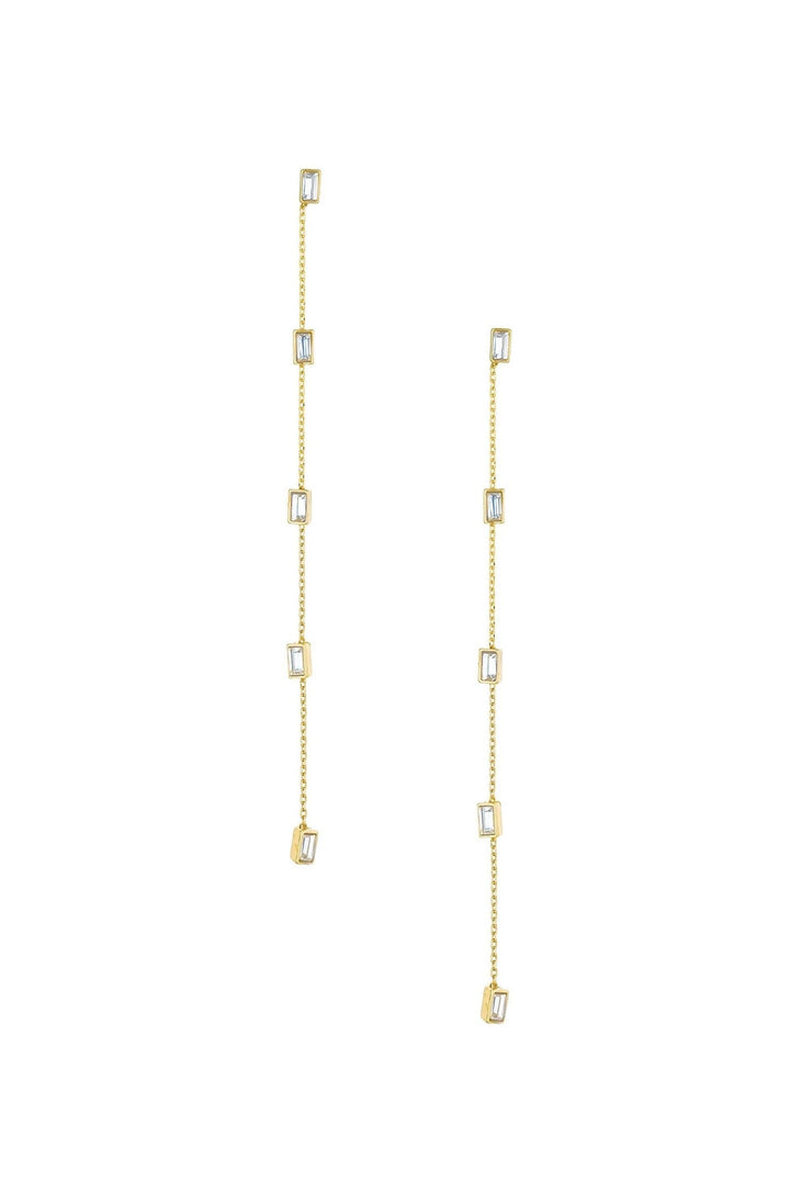 Dainty Statement Crystal Dangle Earrings: Clear Crystals / One Size - obligato