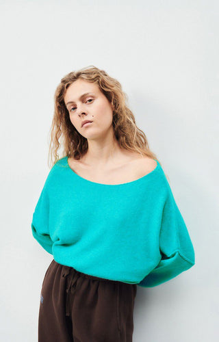 Damsville Sweater in Aqua - obligato