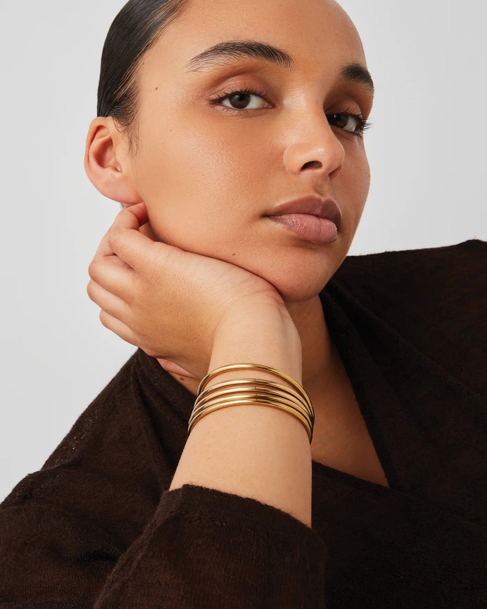 Dane Bangle Set of 5 in Gold - obligato