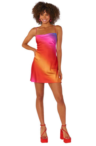 Dani Mini Dress in Sunset Ombre - obligato