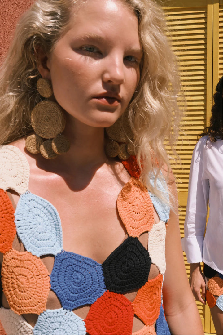Raffia Deco Earring in Raffia