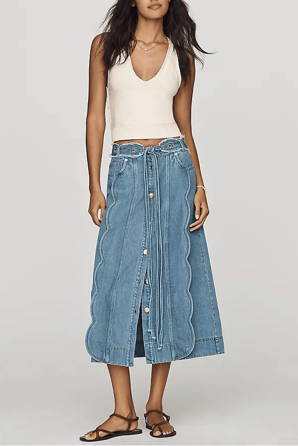 Denim Midi Skirt - obligato