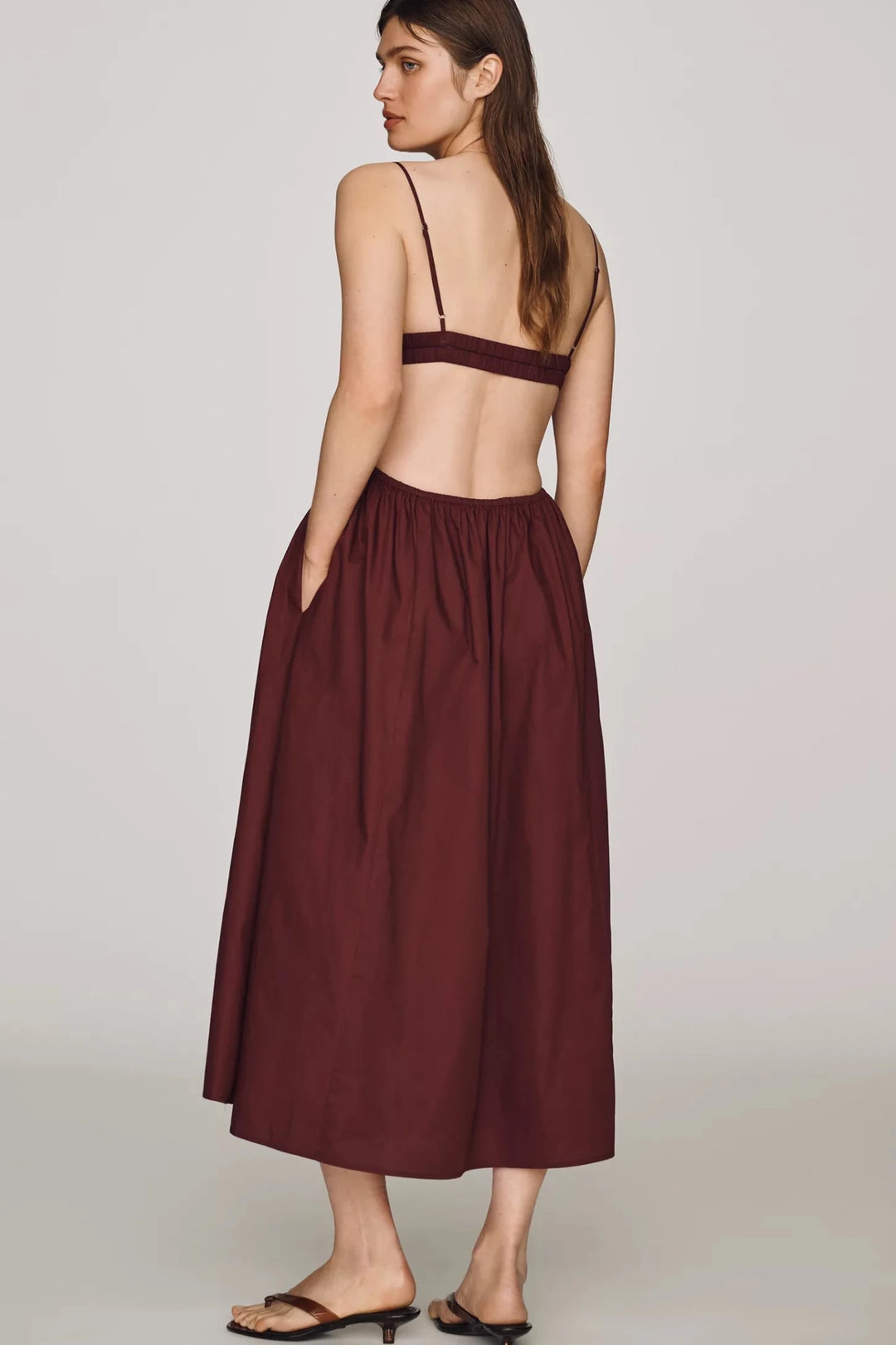 Destene Sweetheart Midi Dress in Plum - obligato