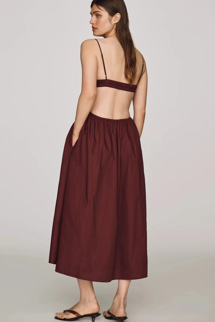 Destene Sweetheart Midi Dress in Plum - obligato