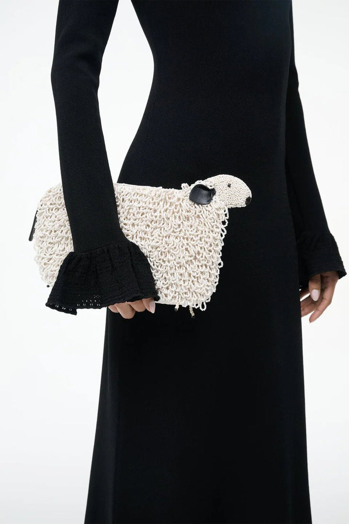 Dolly Beaded Clutch in Ivory - obligato