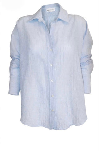 Drop Shoulder Shirt Cotton in Sky Stripe - obligato