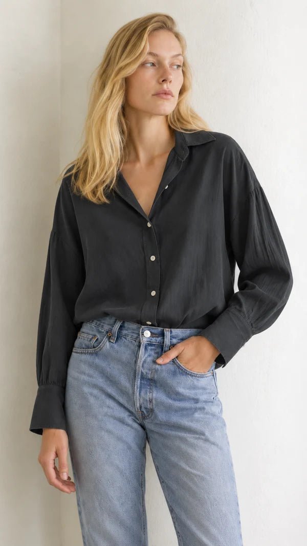 Drop Shoulder Shirt in Bottega Black - obligato