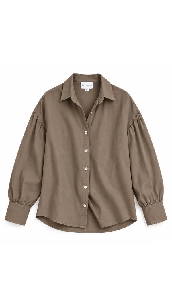Drop Shoulder Shirt in Hermes Brown - obligato