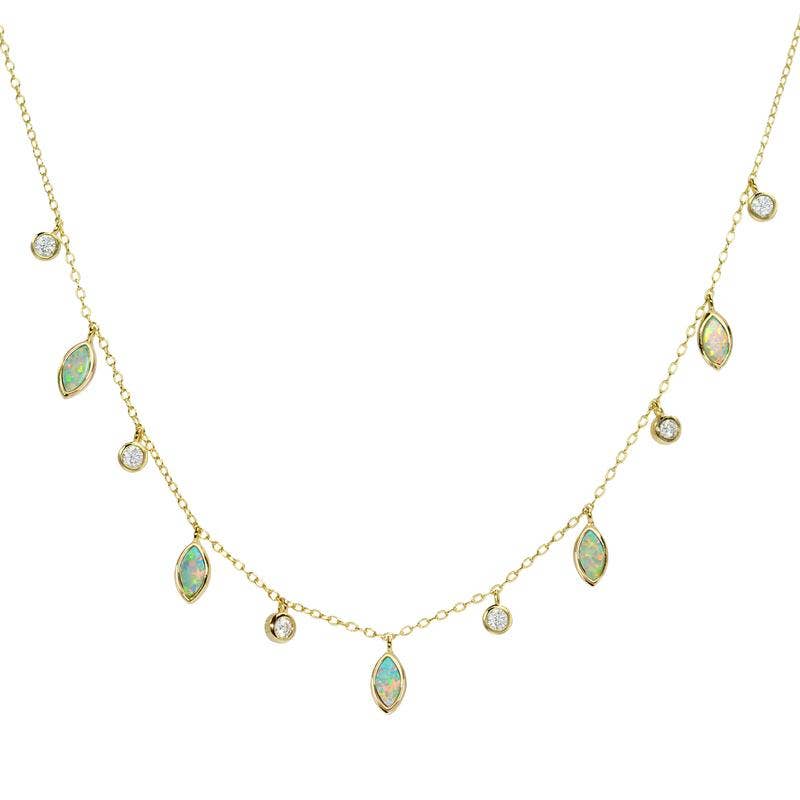 Drops of Spring Opal Choker Necklace: Orange Opal - obligato
