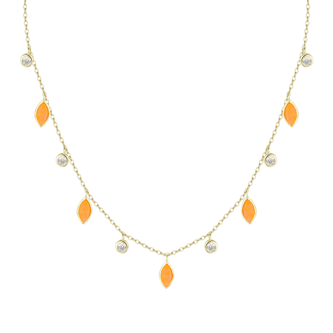 Drops of Spring Opal Choker Necklace: Orange Opal - obligato