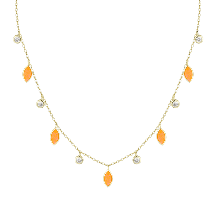 Drops of Spring Opal Choker Necklace: Orange Opal - obligato