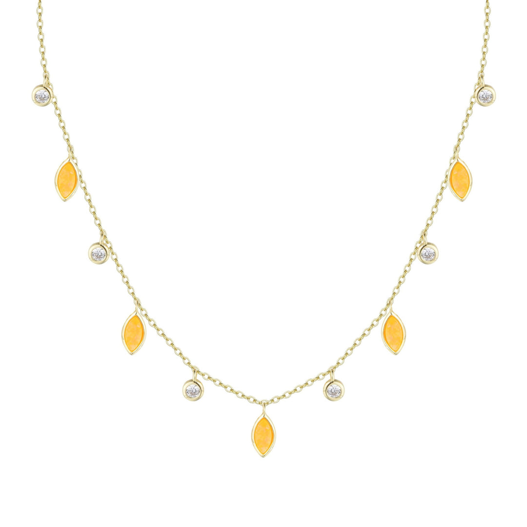 Drops of Spring Opal Choker Necklace: Orange Opal - obligato