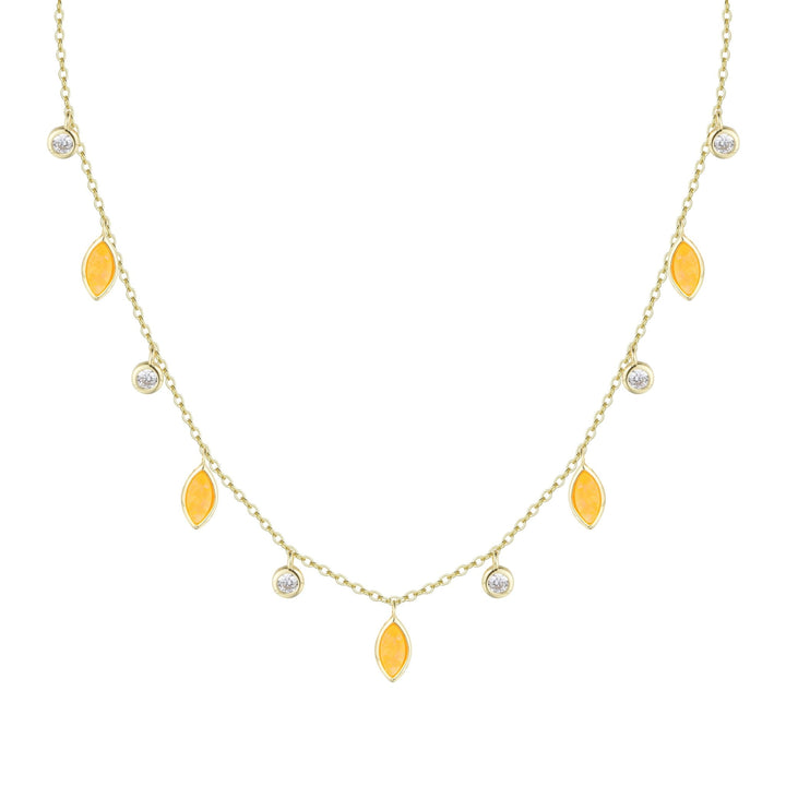 Drops of Spring Opal Choker Necklace: Orange Opal - obligato
