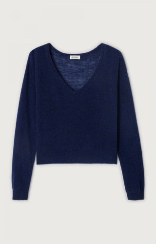 DUMY Lightweight Knit Sweater in Navy - obligato