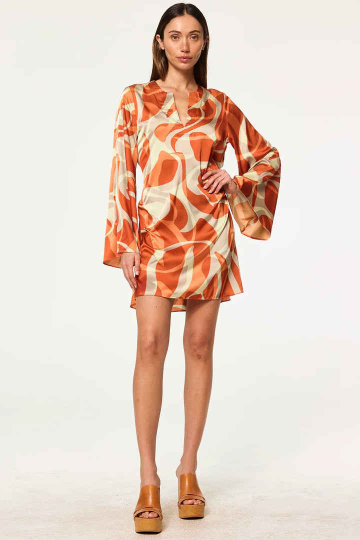 Dusty Tunic Dress in Mango Abstract - obligato