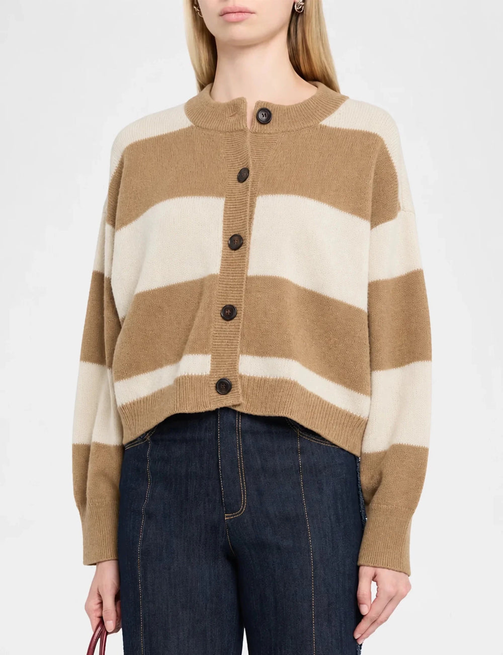 Easy Femme Cardi in Light Camel/Multi - obligato