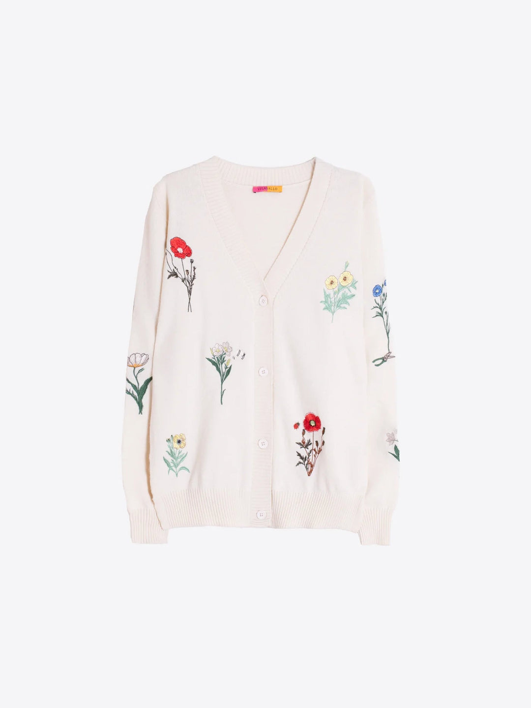 Ecru Cardigan with Floral Embroidery - obligato