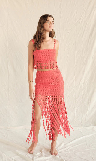 Elie Fringe Emboridery Skirt Set - obligato